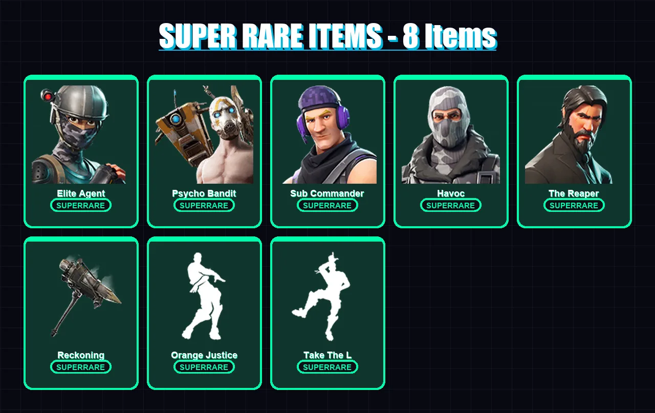 [PC/PSN] | Elite Agent | Psycho Bandit | Sub Commander | Havoc | The Reaper | 79 skin | 80 pickaxe | 56 emote | 48 glider | Lv467