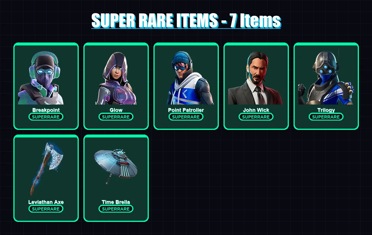 [PC/XBOX] | Breakpoint | Glow | Point Patroller | John Wick | Trilogy | 191 skin | 221 pickaxe | 189 emote | 170 glider | Lv2981
