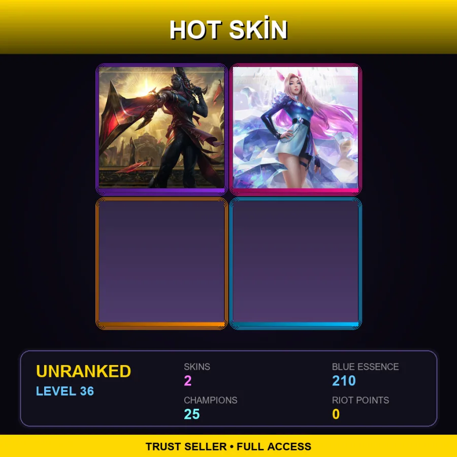 EUNE | Lv36 | Unranked | 2 Skin | 25 Champ