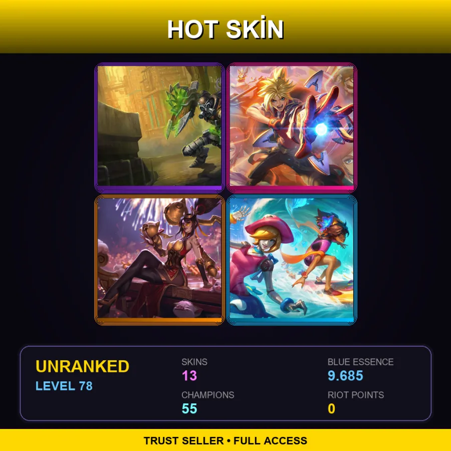 EUW | Lv78 | Unranked | 13 Skin | 55 Champ — Firecracker Vayne