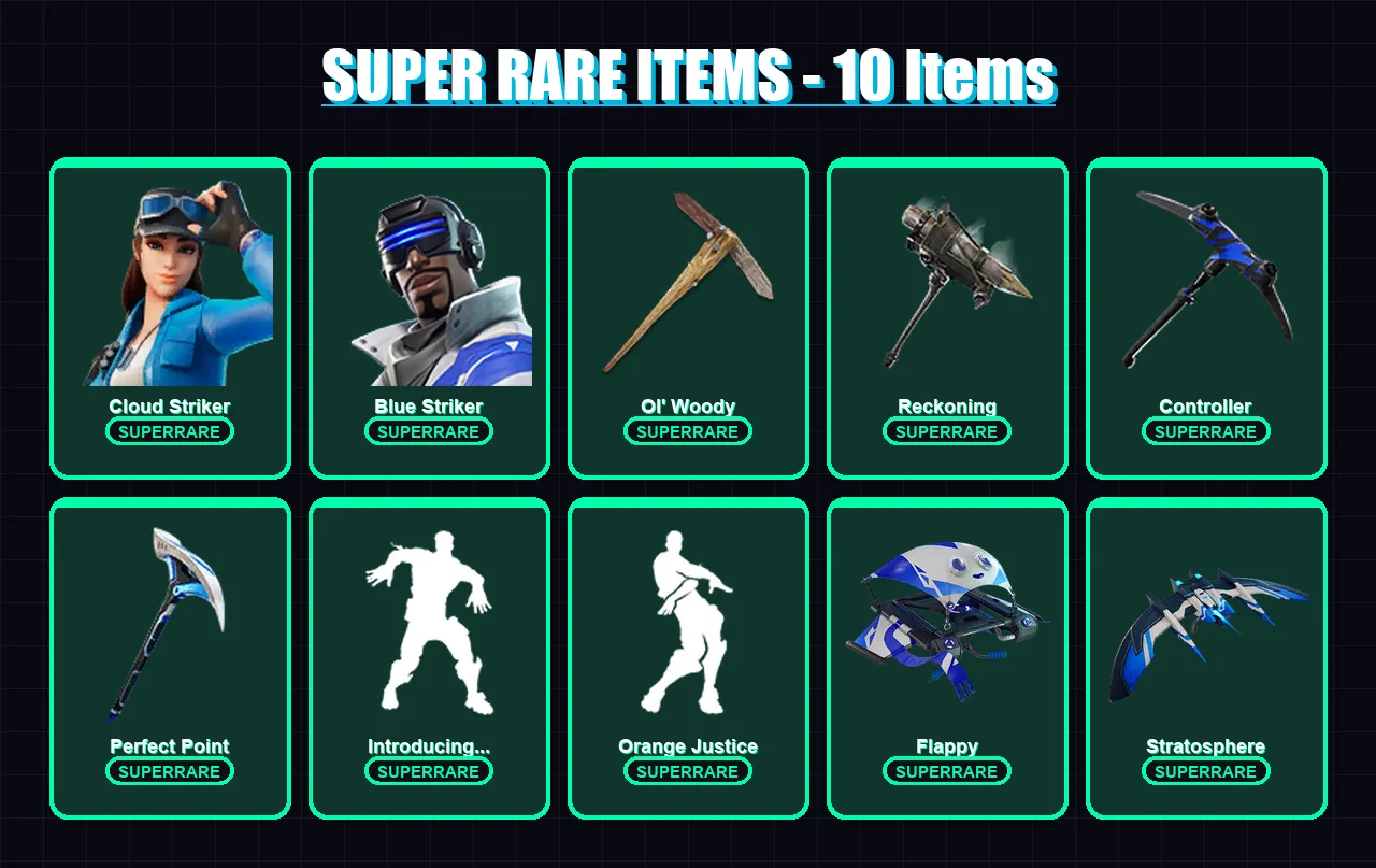 [PC/XBOX] | Cloud Striker | Blue Striker | Blackheart | Lynx | The Ice King | 112 skin | 103 pickaxe | 85 emote | 84 glider | Lv1127