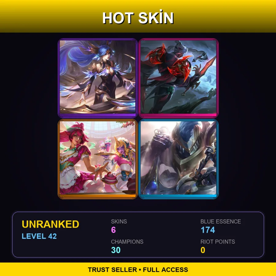 LAS | Lv42 | Unranked | 6 Skin | 30 Champ — Coven Ashe