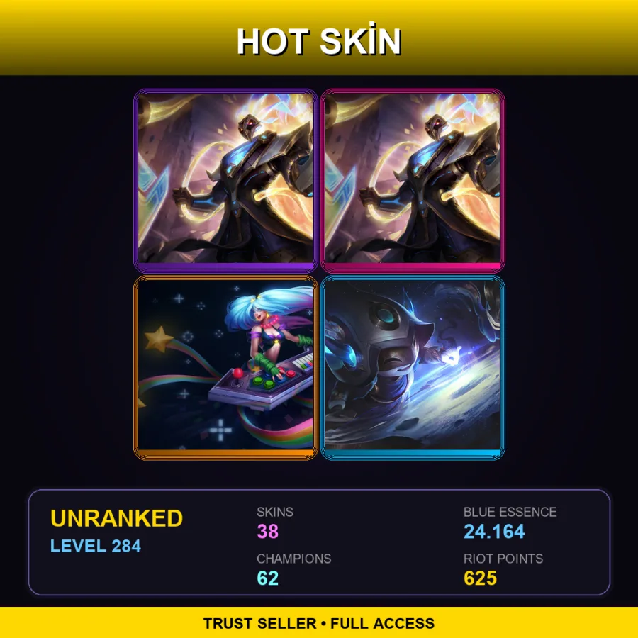 EUW | Lv284 | Unranked | 38 Skin | 62 Champ with Teemo