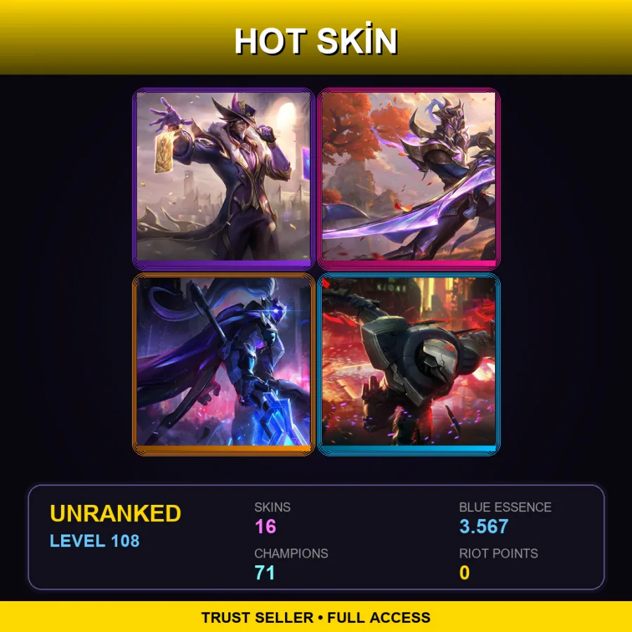 EUNE | Lv108 | Unranked | 16 Skin | 71 Champ — Unranked / Smurf League of Legends