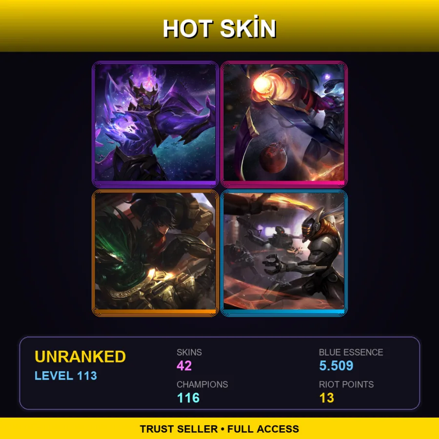 EUW | Lv113 | Unranked | 42 Skin | 116 Champ