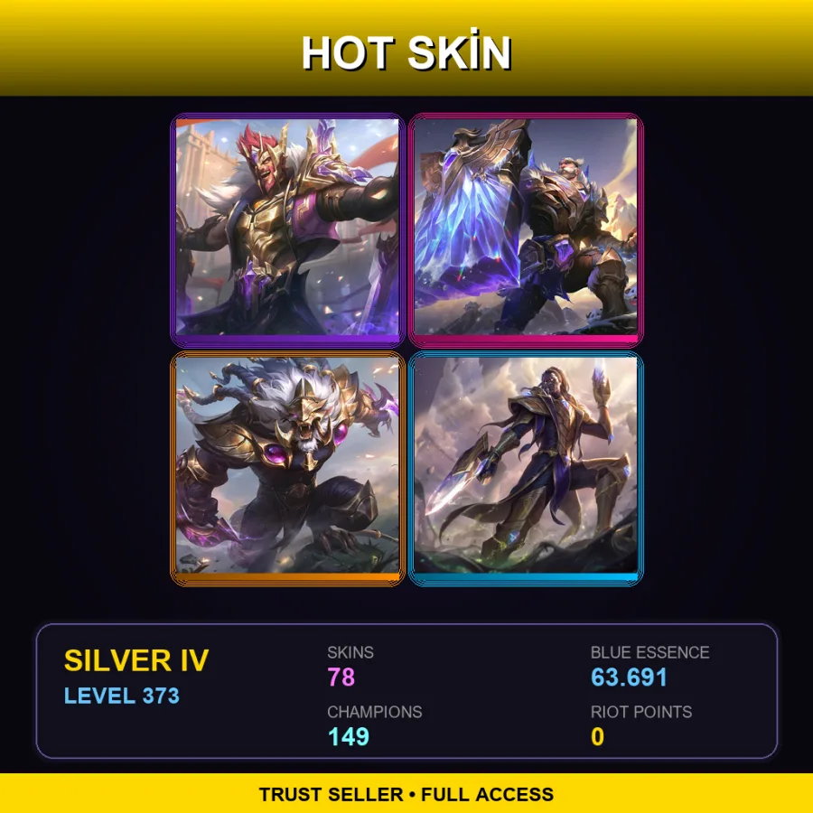 TR | Lv373 | Silver IV | 78 Skin | 149 Champ