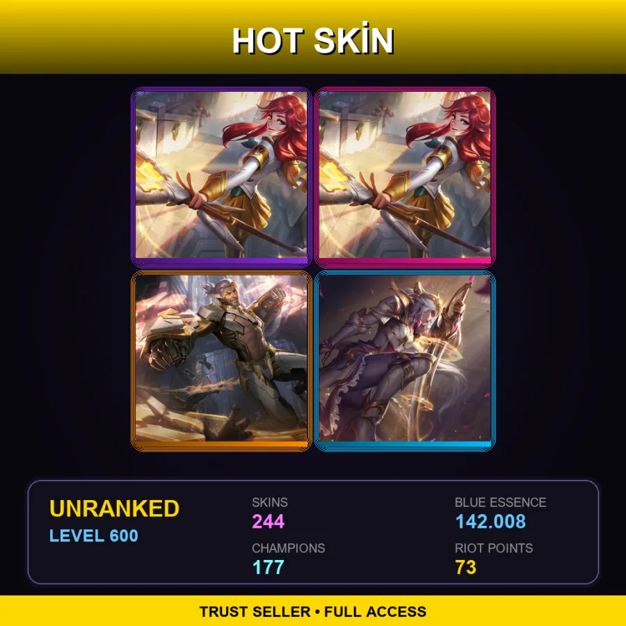LAN | Lv600 | Unranked | 244 Skin | 177 Champ — Worlds 2015 Kalista