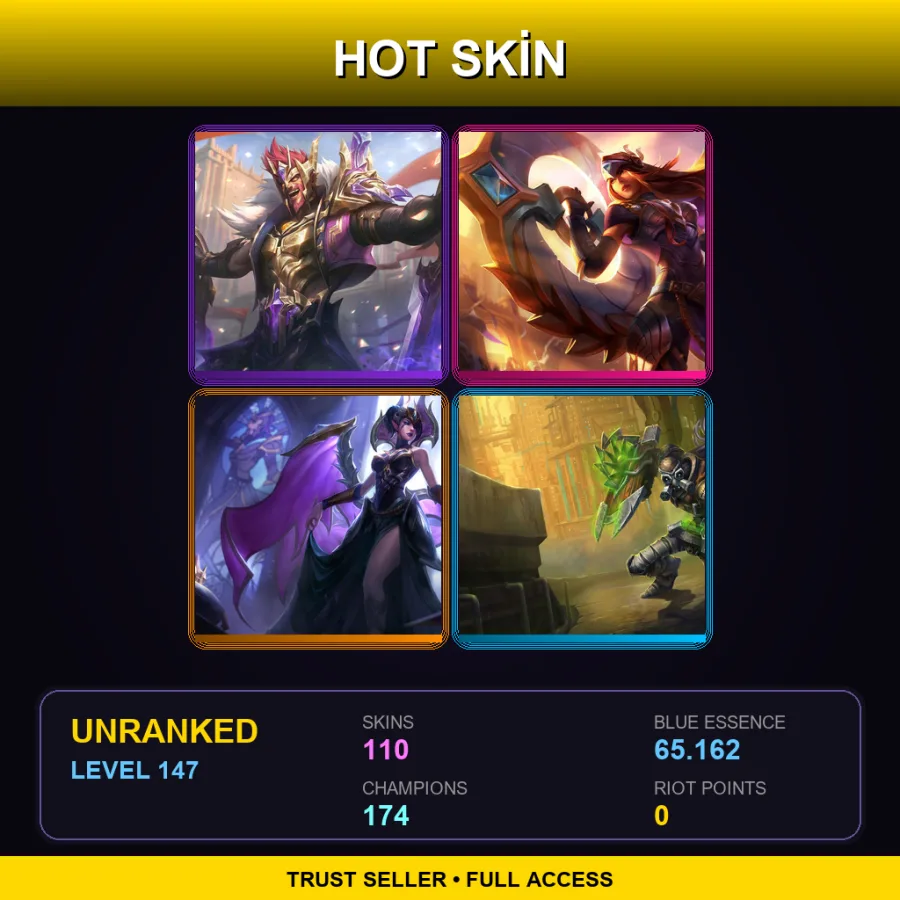 VN | Lv147 | Unranked | 110 Skin | 174 Champ