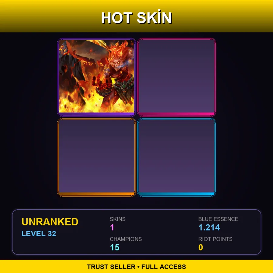 LAS | Lv32 | Unranked | 1 Skin | 15 Champ — Volcanic Wukong
