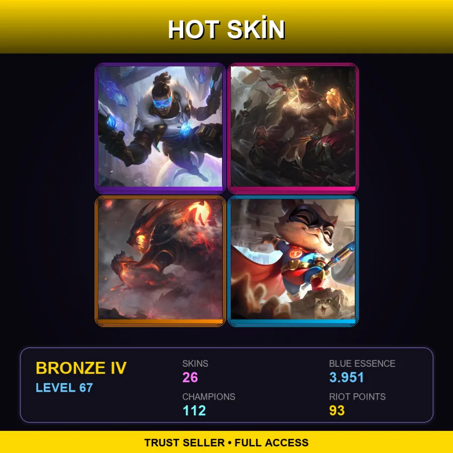 EUNE | Lv67 | Bronze IV | 26 Skin | 112 Champ