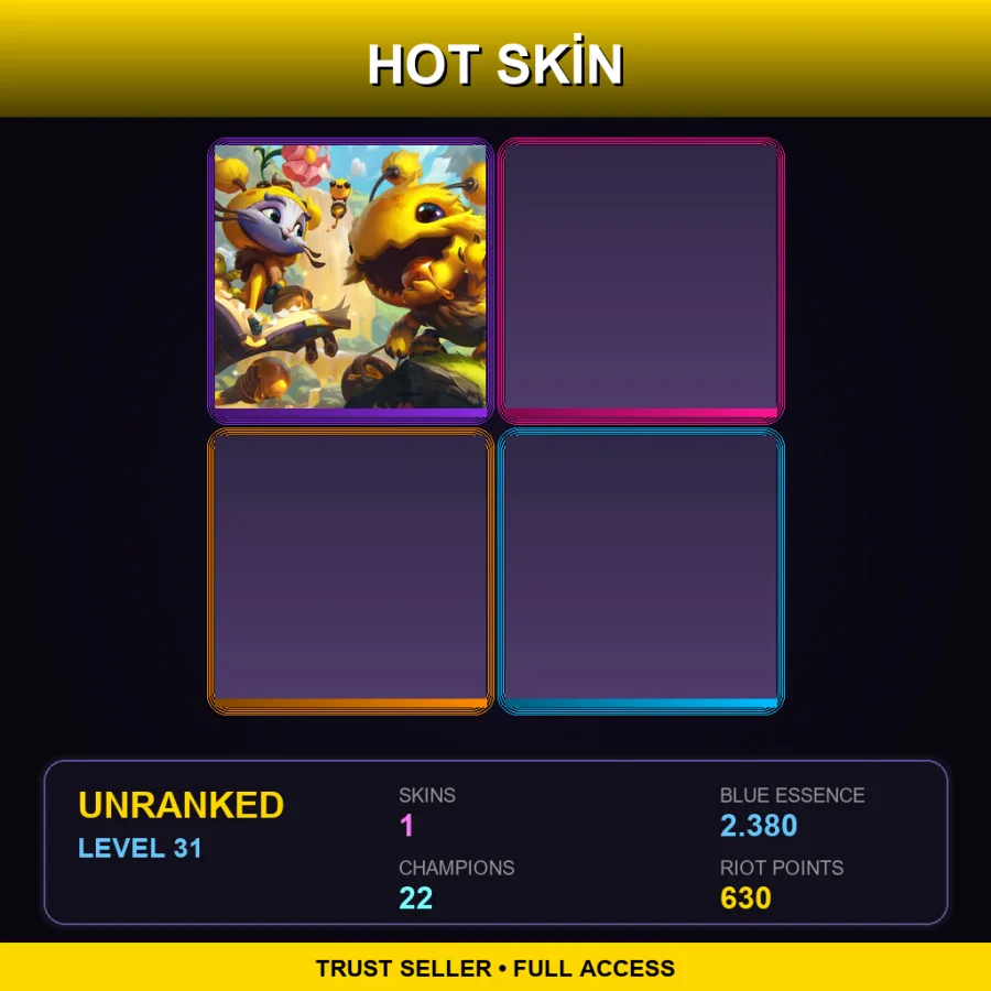 NA | Lv31 | Unranked | 1 Skin | 22 Champ