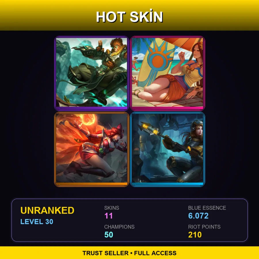 EUNE | Lv30 | Unranked | 11 Skin | 50 Champ