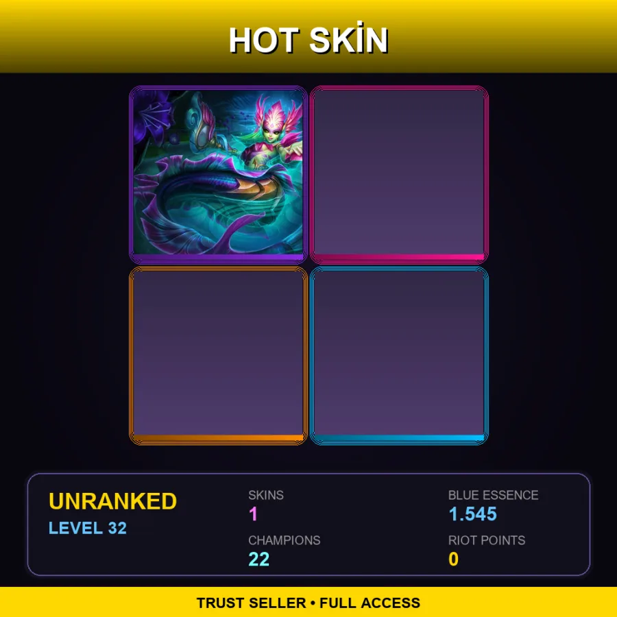 LAN | Lv32 | Unranked | 1 Skin | 22 Champ