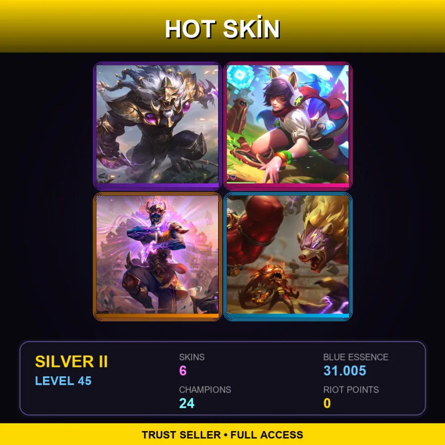 NA | Lv45 | Silver II | 6 Skin | 24 Champ