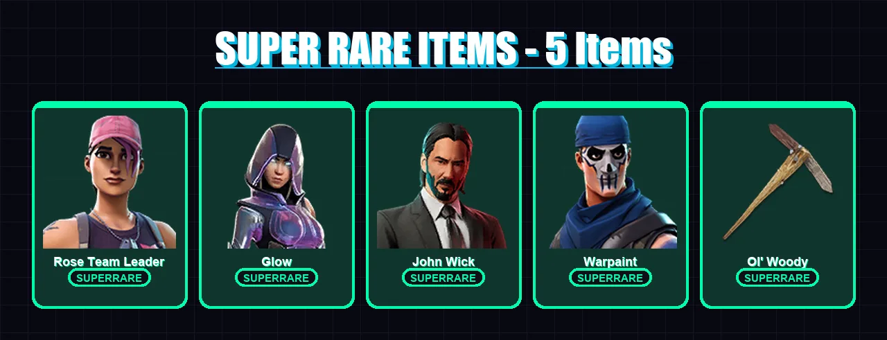 [PC/XBOX/PSN] | Rose Team Leader | Glow | John Wick | Warpaint | Rox | 158 skin | 173 pickaxe | 183 emote | 135 glider | Lv2318