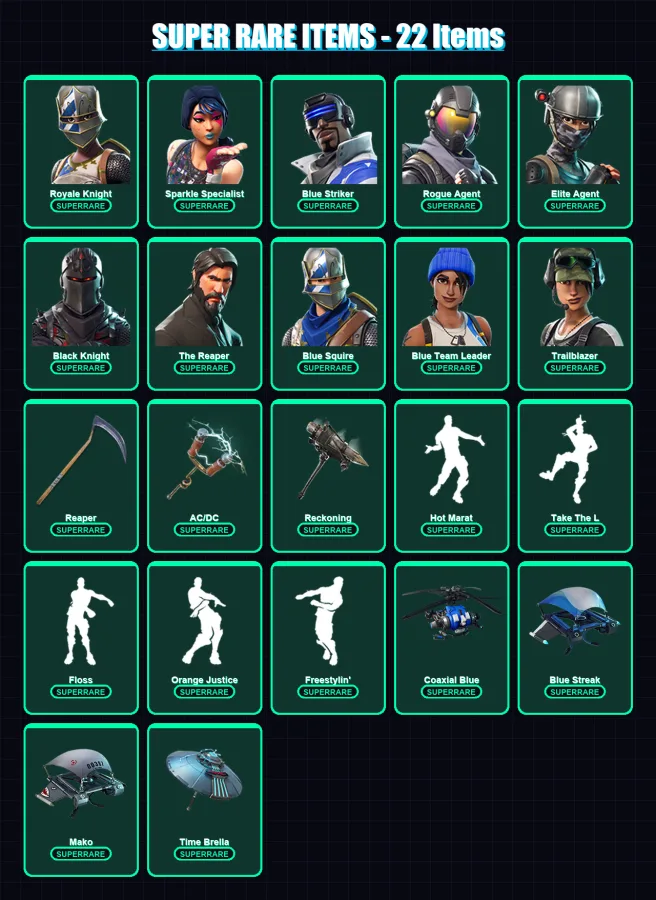 [PS4/PS5/XBOX/PC] | Royale Knight | Sparkle Specialist | Blue Striker | 92 skin | Lv1966