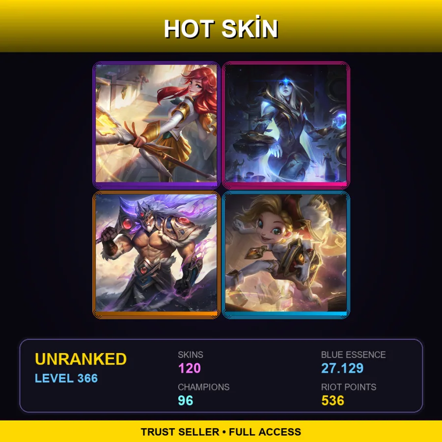 BR | Lv366 | Unranked | 120 Skin | 96 Champ