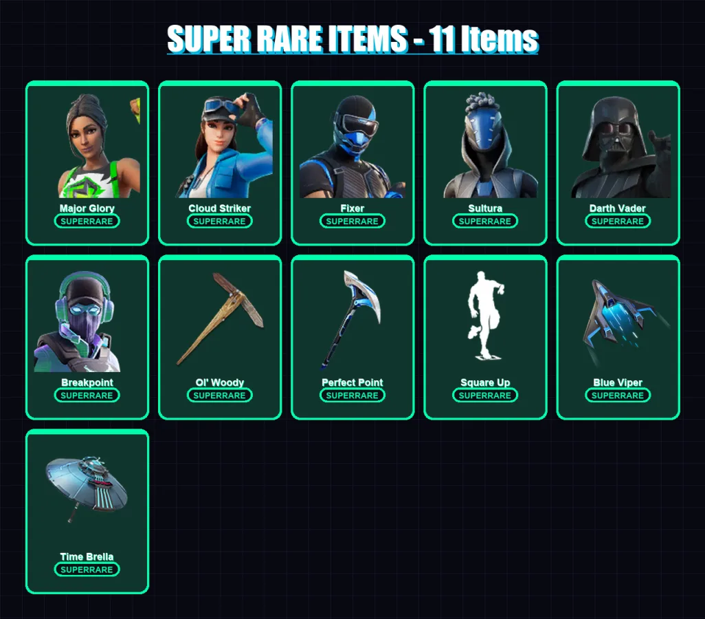 [PC/XBOX/PSN] | Major Glory | Cloud Striker | Fixer | Sultura | Darth Vader | 171 skin | 196 pickaxe | 179 emote | 155 glider | Lv3980 — Fortnite account