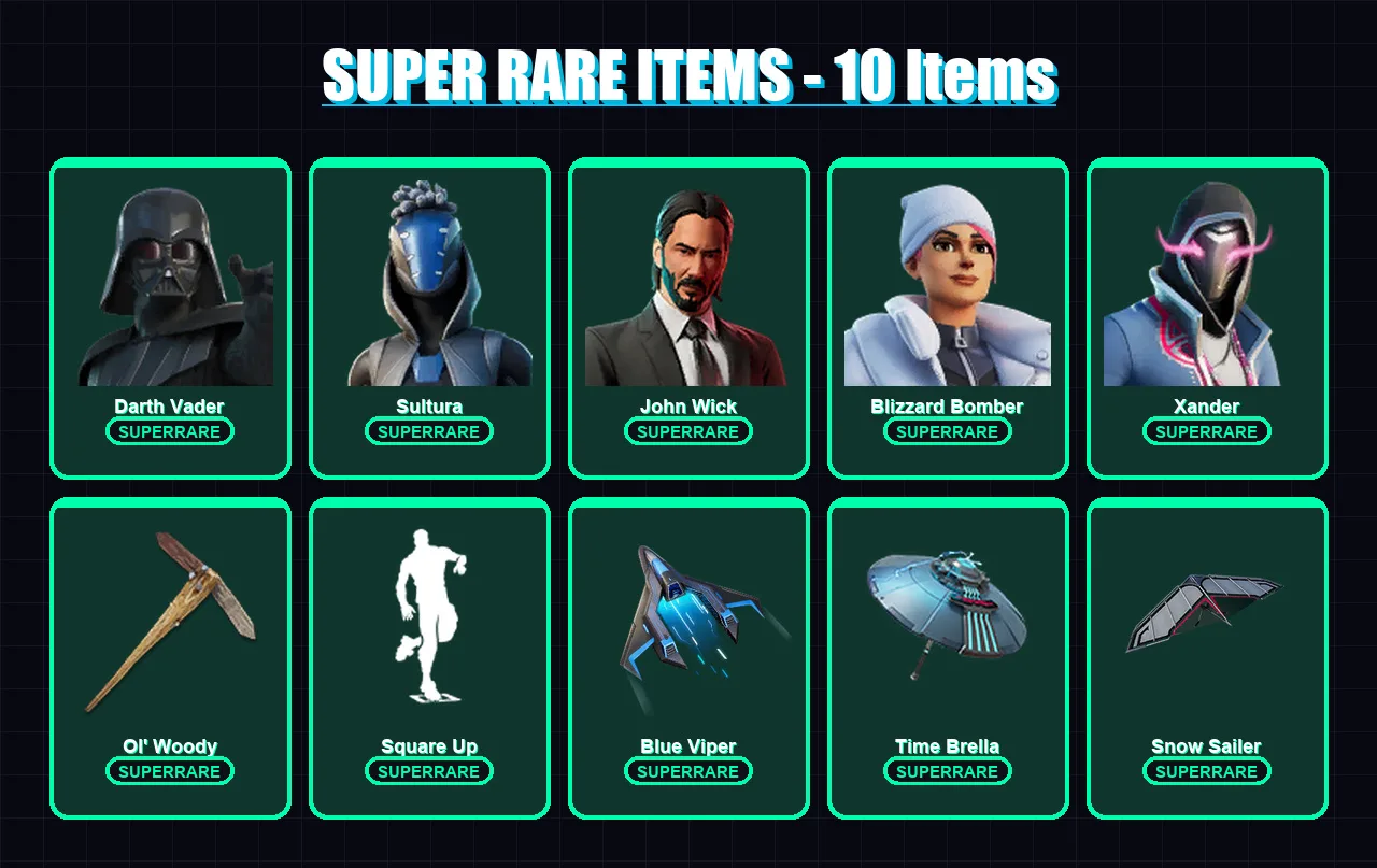 [PS4/PS5/XBOX/PC] | Darth Vader | Sultura | John Wick | Blizzard Bomber | Xander | 446 skin | 411 pickaxe | 266 emote | 229 glider | Lv5248