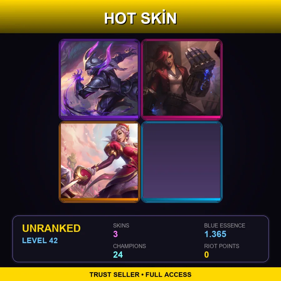 LAN | Lv42 | Unranked | 3 Skin | 24 Champ