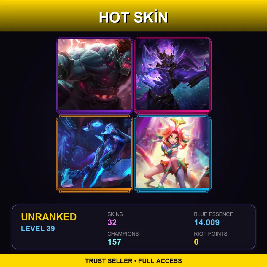 TW | Lv39 | Unranked | 32 Skin | 157 Champ