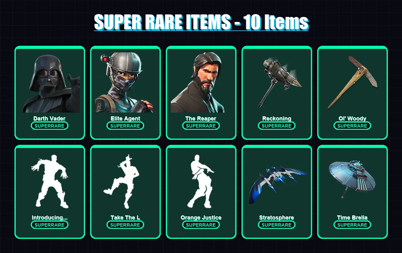 [PS4/PS5/XBOX/PC] | Darth Vader | Elite Agent | The Reaper | The Origin | Son Goku | 120 skin | 115 pickaxe | 82 emote | 111 glider | Lv1543