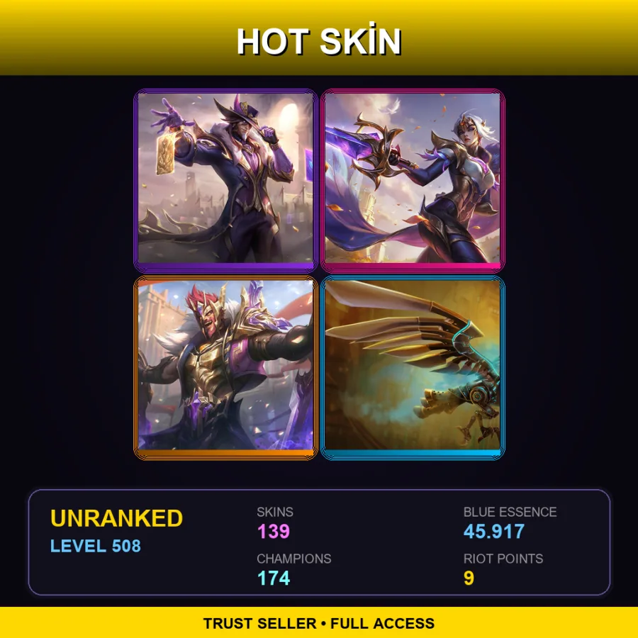 EUNE | Lv508 | Unranked | 139 Skin | 174 Champ — Musketeer Twisted Fate