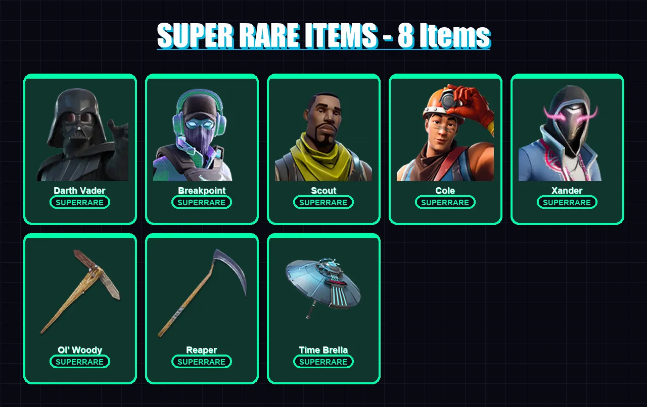 [PS4/PS5/XBOX/PC] | Darth Vader | Breakpoint | Scout | Cole | Xander | 310 skin | 415 pickaxe | 280 emote | 282 glider | Lv5810