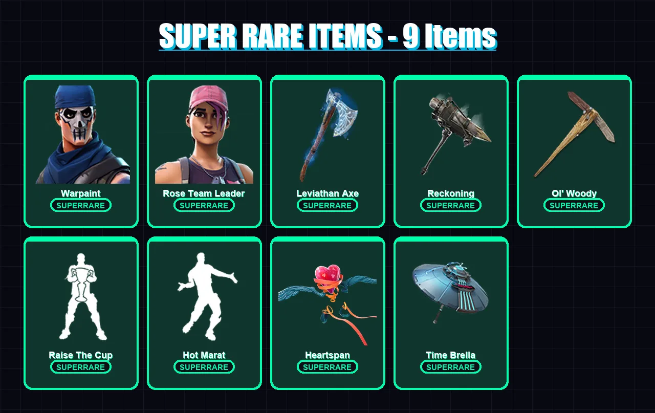 [PC/XBOX/PSN] | Warpaint | Rose Team Leader | Catalyst | Snap | Mandalorian | 144 skin | 144 pickaxe | 124 emote | 139 glider | Lv2359 — Fortnite account