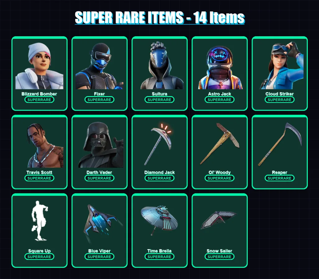 [PC] | Blizzard Bomber | Fixer | Sultura | Astro Jack | Cloud Striker | 187 skin | 245 pickaxe | 175 emote | 193 glider | Lv3994 — Fortnite account