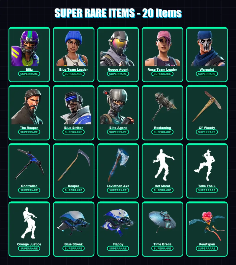[PC/XBOX] | Blitz | Blue Team Leader | Rogue Agent | Rose Team Leader | Warpaint | 133 skin | 110 pickaxe | 133 emote | 105 glider | Lv1724