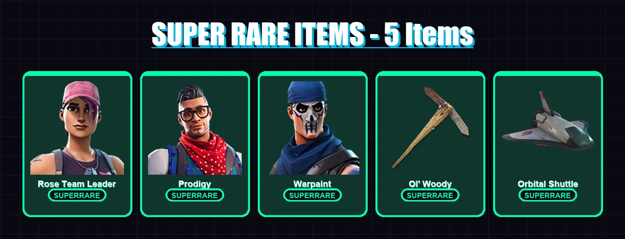 [PS4/PS5/XBOX/PC] | Rose Team Leader | Prodigy | Warpaint | Drift | Dark Vanguard | 18 skin | 28 pickaxe | 20 emote | 19 glider | Lv163