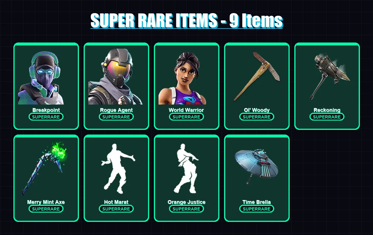 [PC/XBOX] | Breakpoint | Rogue Agent | World Warrior | Spire Assassin | Calamity | 150 skin | 179 pickaxe | 155 emote | 157 glider | Lv2733