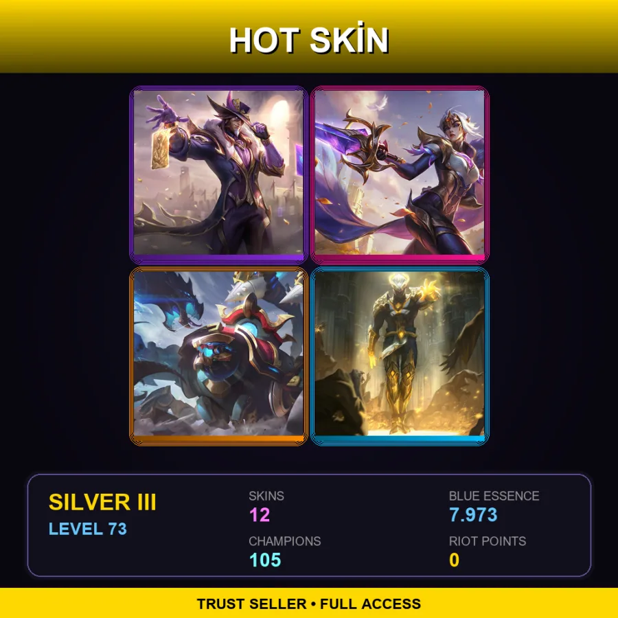 EUW | Lv73 | Silver III | 12 Skin | 105 Champ