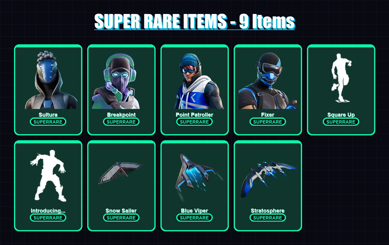 [PS4/PS5/XBOX/PC] | Sultura | Breakpoint | Point Patroller | Fixer | Sentinel | 17 skin | 21 pickaxe | 41 emote | 23 glider | Lv284 — Fortnite account