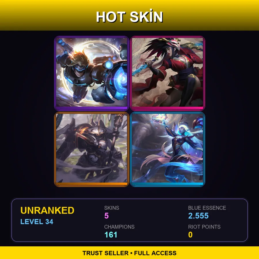 SG | Lv34 | Unranked | 5 Skin | 161 Champ