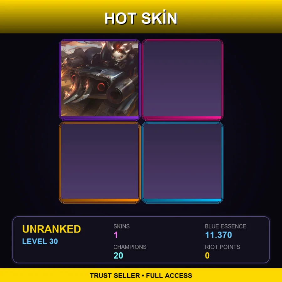 EUW | Lv30 | Unranked | 1 Skin | 20 Champ