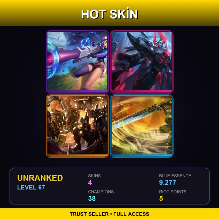 EUW | Lv67 | Unranked | 4 Skin | 38 Champ — Arcade Caitlyn
