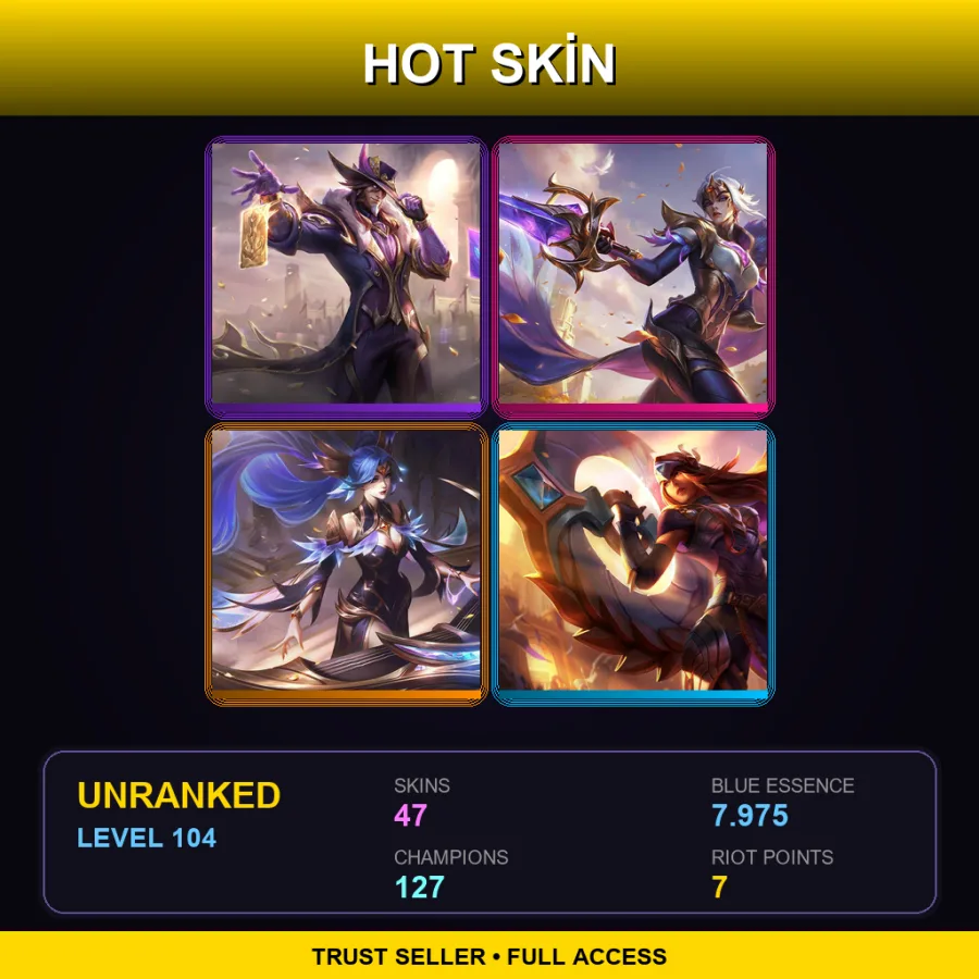 LAN | Lv104 | Unranked | 47 Skin | 127 Champ