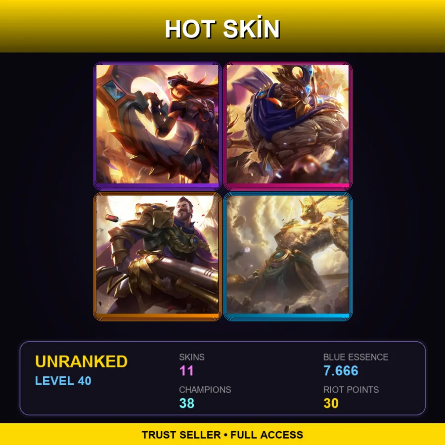 TR | Lv40 | Unranked | 11 Skin | 38 Champ