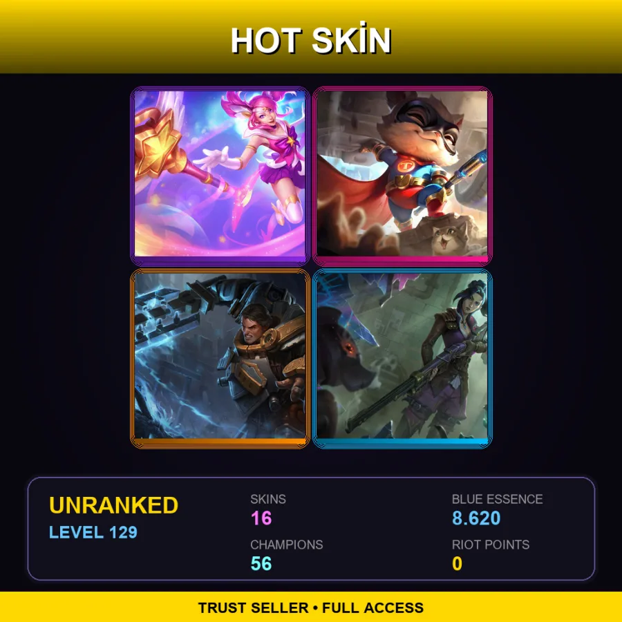 LAS | Lv129 | Unranked | 16 Skin | 56 Champ