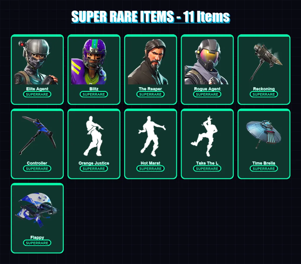 [PS4/PS5/XBOX/PC] | Elite Agent | Blitz | The Reaper | Rogue Agent | Lynx | 72 skin | 146 pickaxe | 103 emote | 116 glider | Lv2144