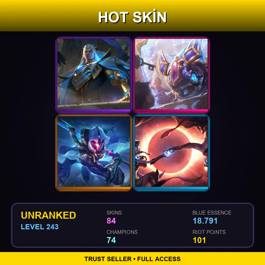 EUNE | Lv243 | Unranked | 84 Skin | 74 Champ