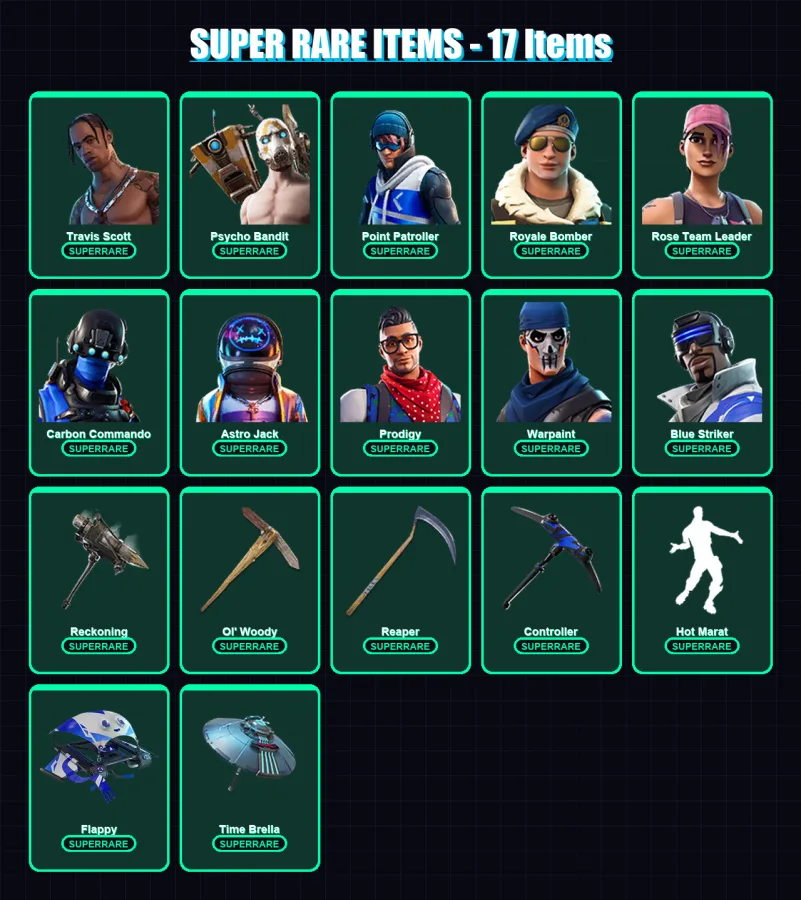 [PC/XBOX] | Travis Scott | Psycho Bandit | Point Patroller | 177 skin | Lv1335