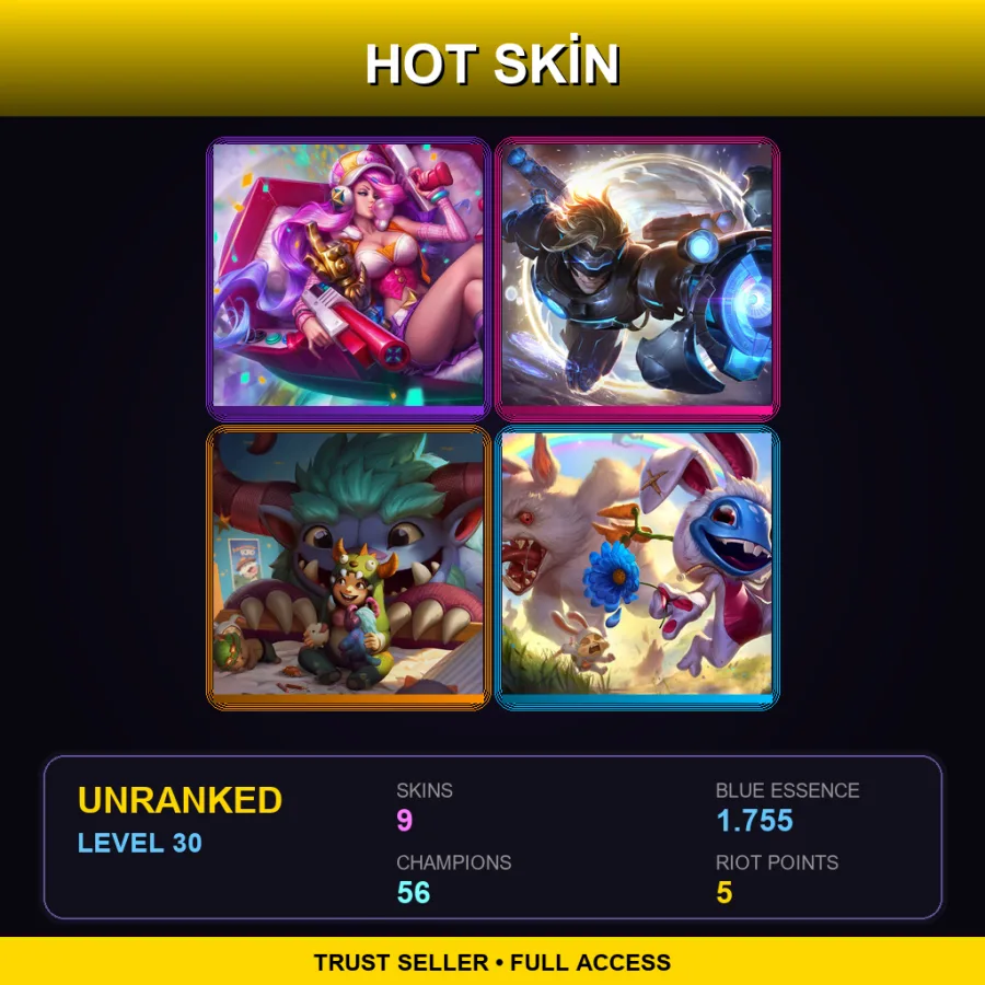 EUNE | Lv30 | Unranked | 9 Skin | 56 Champ