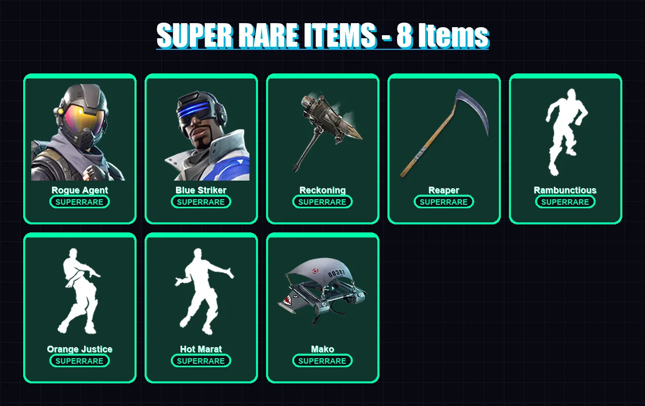 [PS4/PS5/XBOX/PC] | Rogue Agent | Blue Striker | Deadpool | Zenith | Midas | 67 skin | 46 pickaxe | 76 emote | 57 glider | Lv934