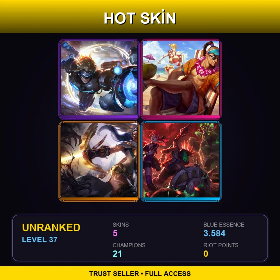 LAS | Lv37 | Unranked | 5 Skin | 21 Champ