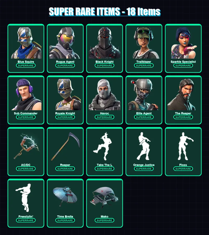 [PC/XBOX/PSN] | Blue Squire | Rogue Agent | Black Knight | Trailblazer | Sparkle Specialist | 53 skin | 55 pickaxe | 52 emote | 62 glider | Lv780 — Fortnite account