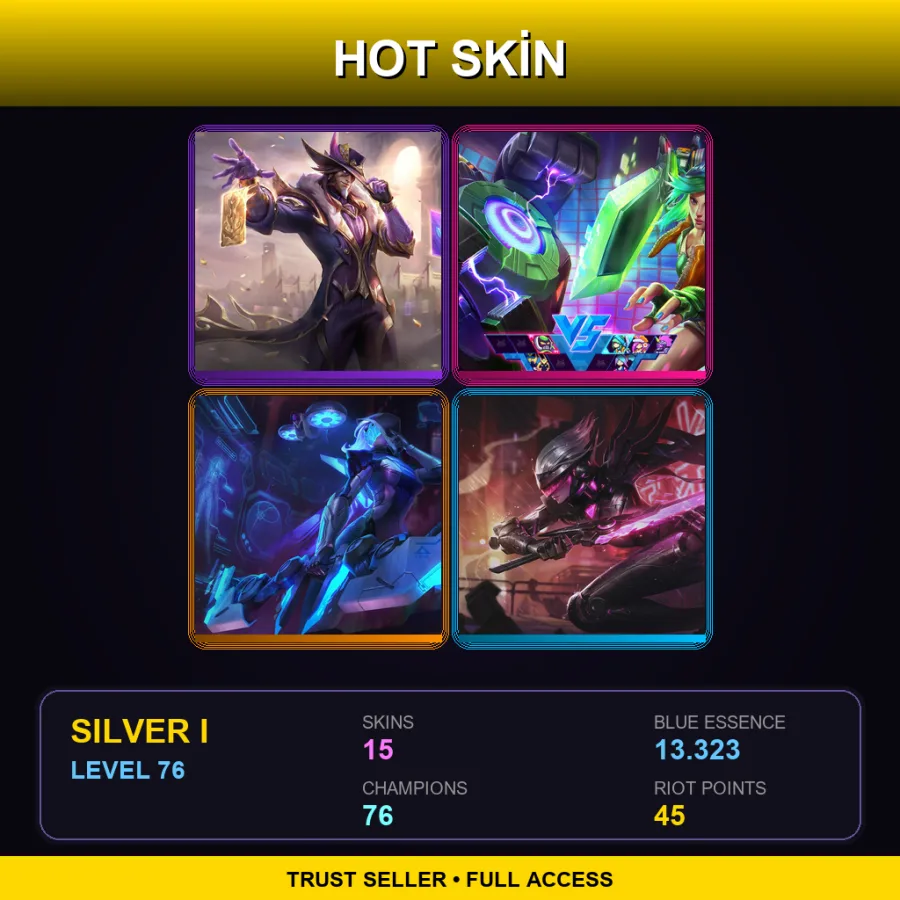 EUW | Lv76 | Silver I | 15 Skin | 76 Champ