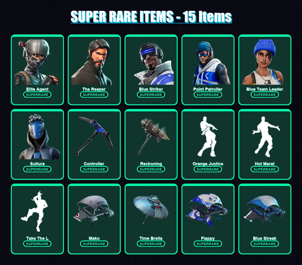 [PS4/PS5/XBOX/PC] | Elite Agent | The Reaper | Blue Striker | 35 skin | Lv1072